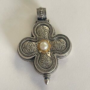 Konstantino Sterling Silver & 18k Gold Pearl Secret Locket